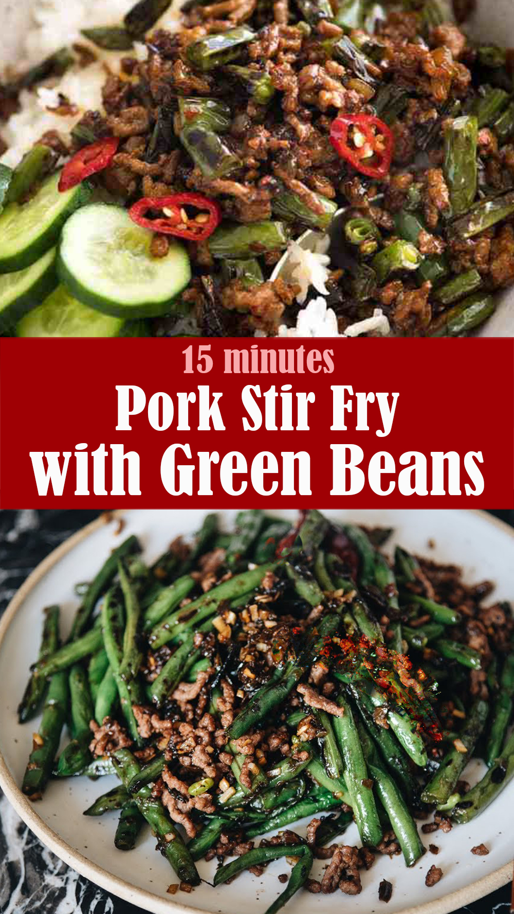 15 minutes Pork Stir Fry with Green Beans