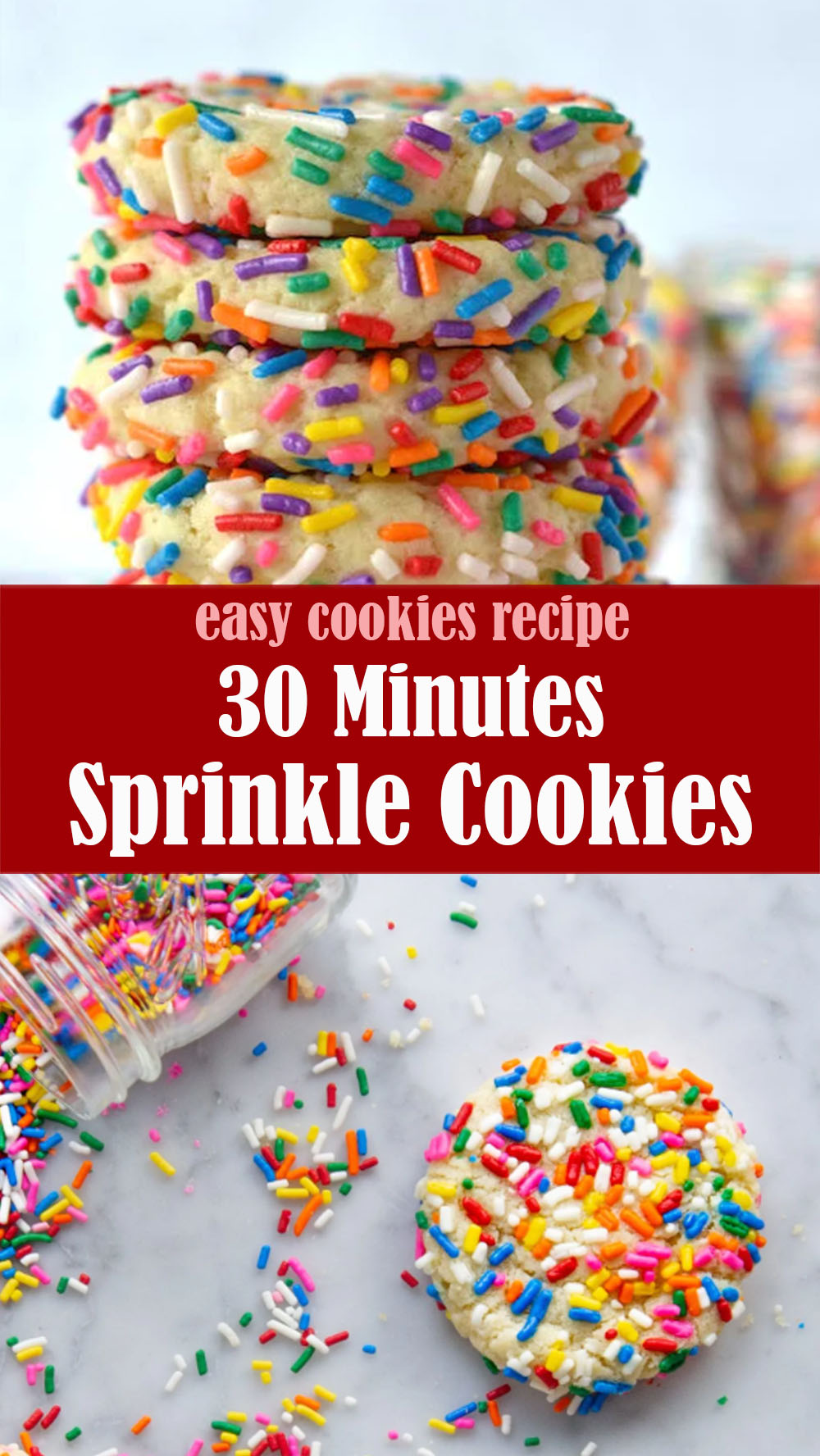 30 Minutes Sprinkle Cookies