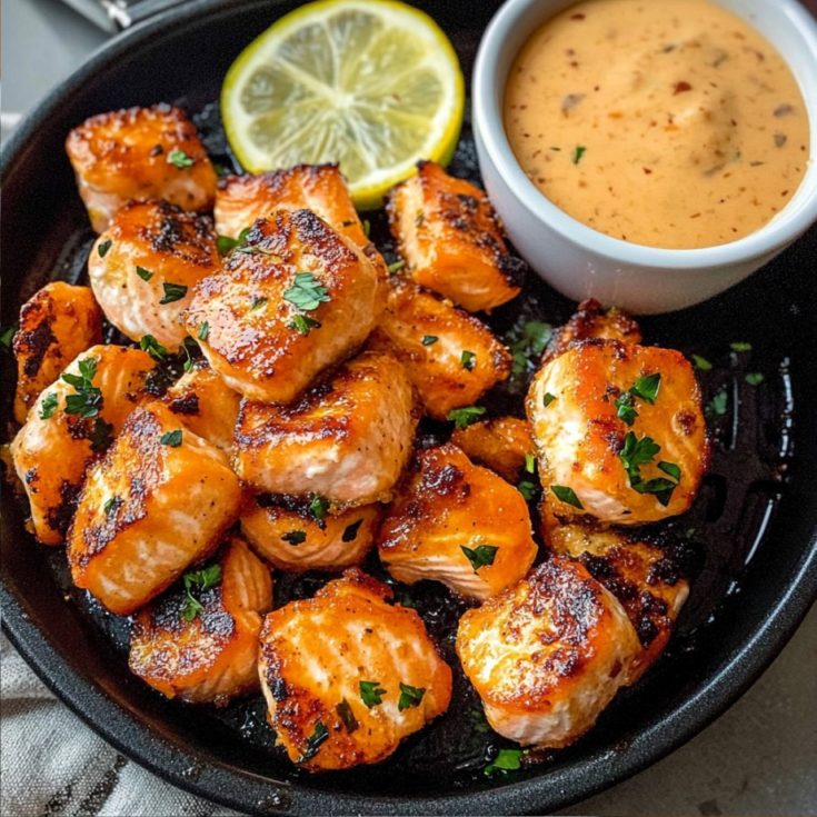 Air Fryer Bang Bang Salmon Bites