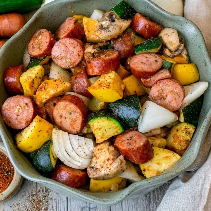 Air Fryer Sausage and Veggies
