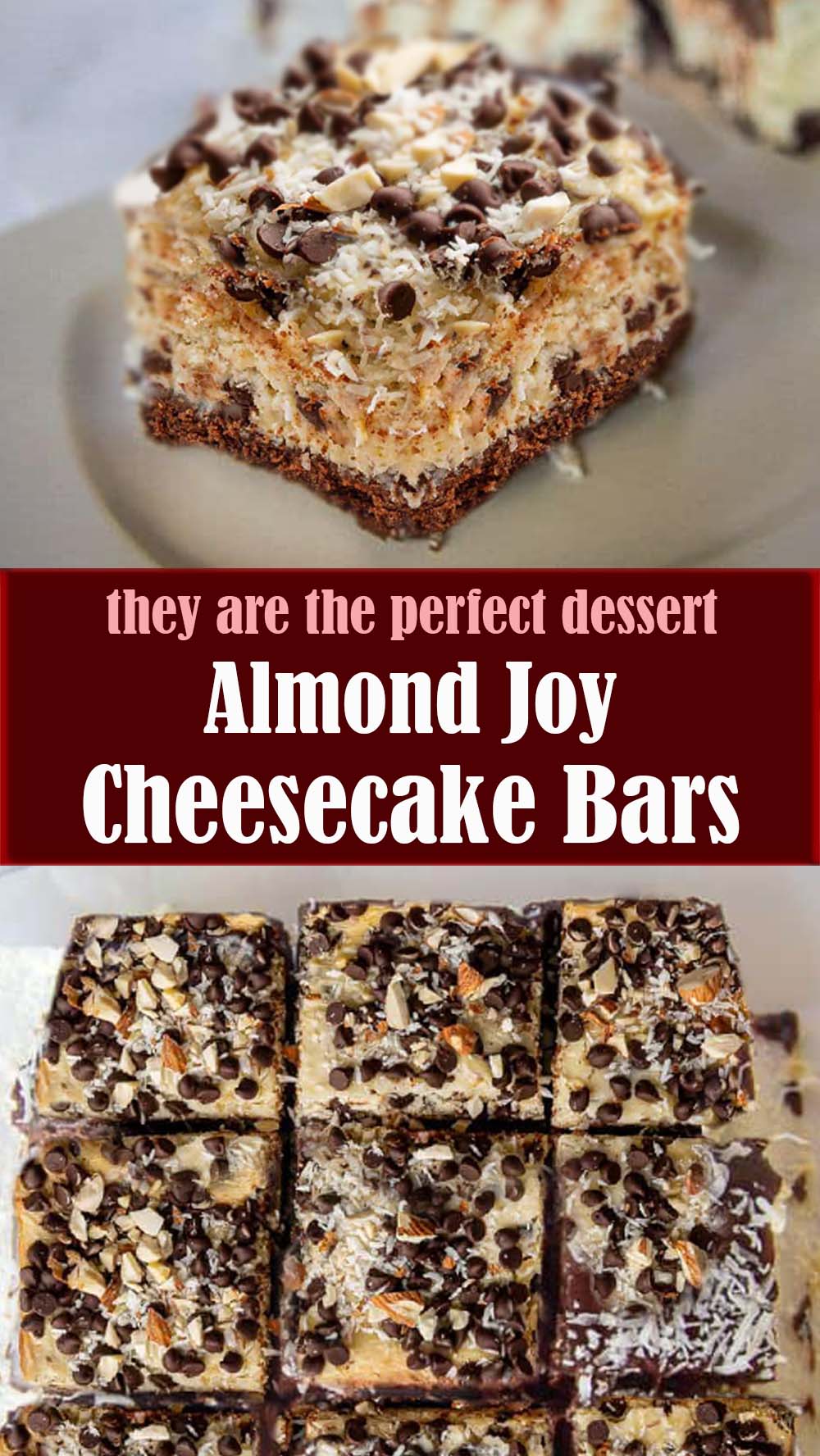 Almond Joy Cheesecake Bars