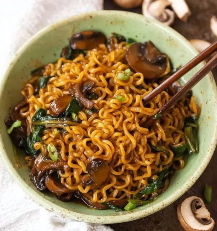 Asian Mushroom Ramen Noodles