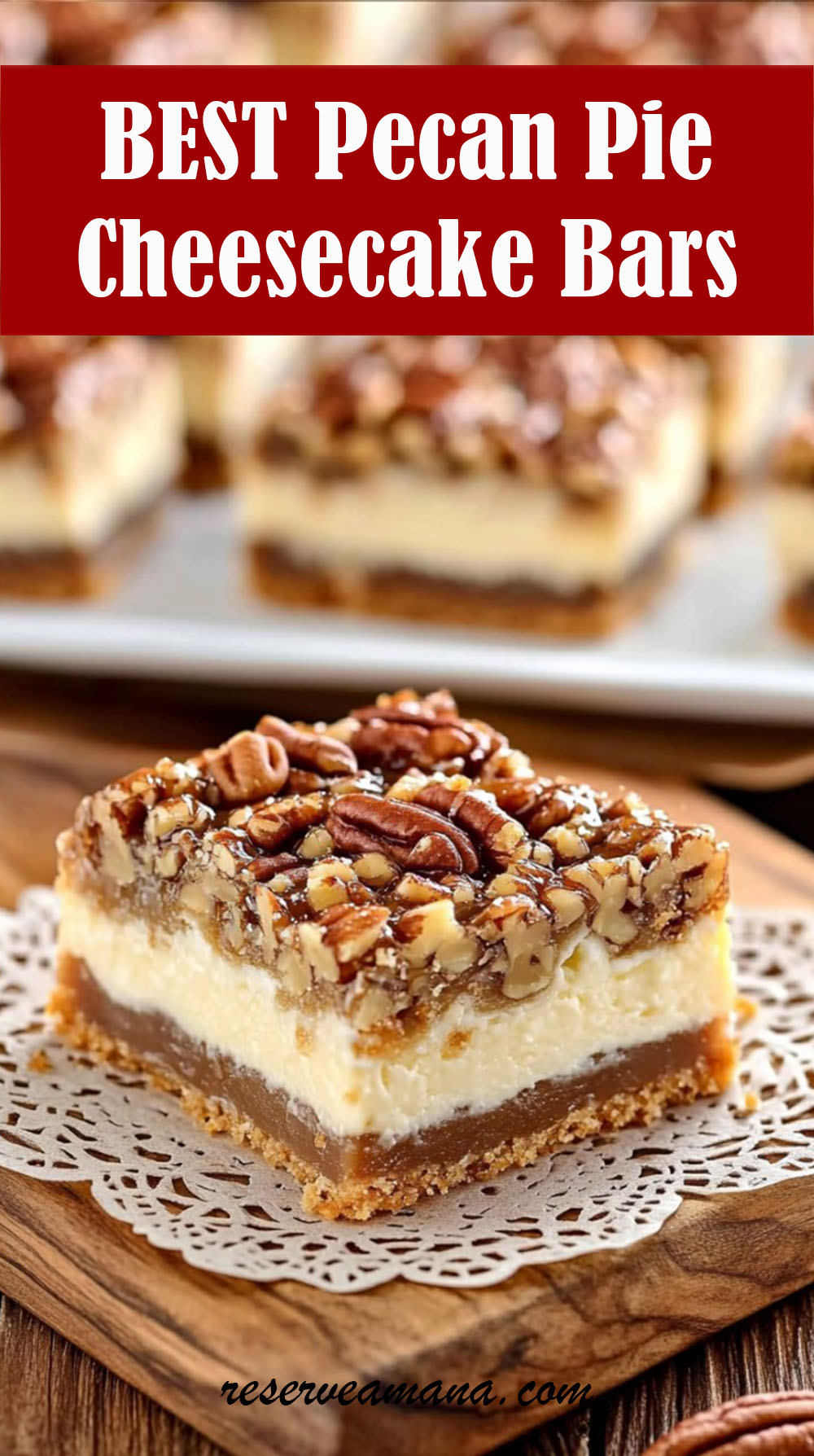 BEST Pecan Pie Cheesecake Bars
