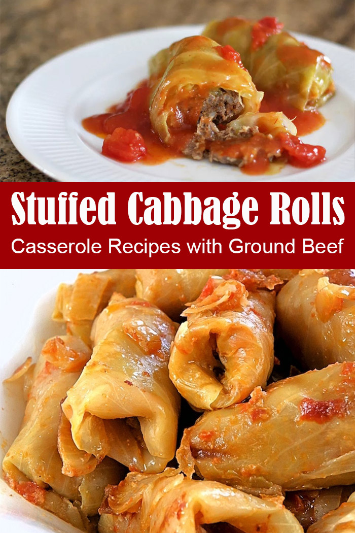 Casserole Recipes with Ground Beef - Baked Stuffed Cabbage Rolls