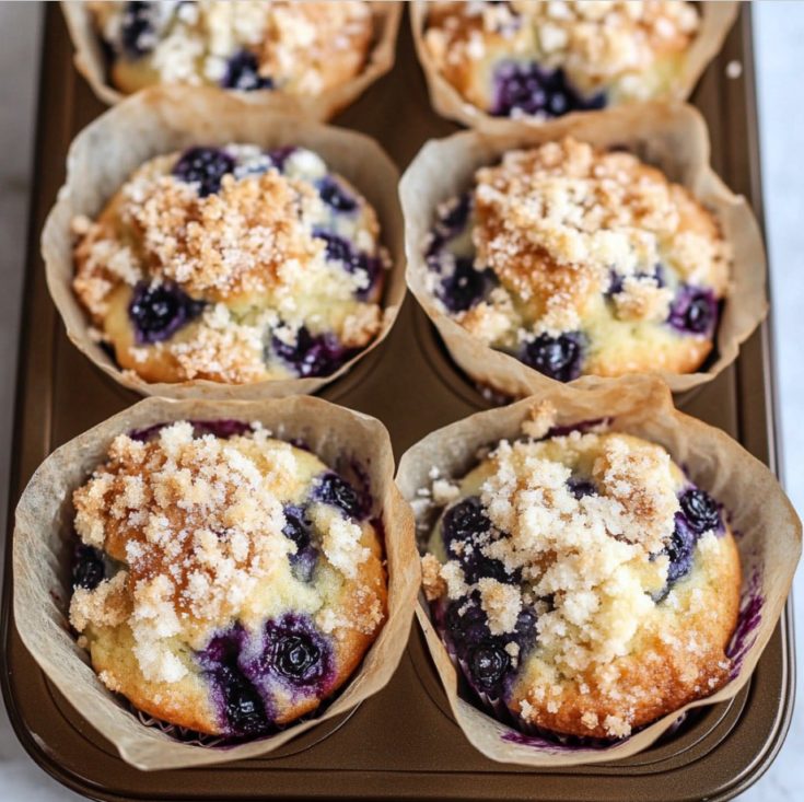 Bakery Style Lemon Blueberry Streusel Muffins