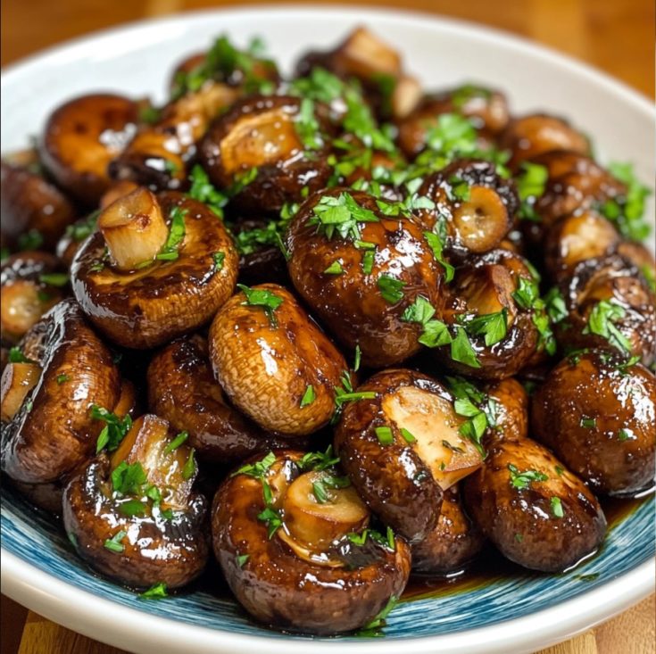 Easy Balsamic Soy Roasted Garlic Mushrooms