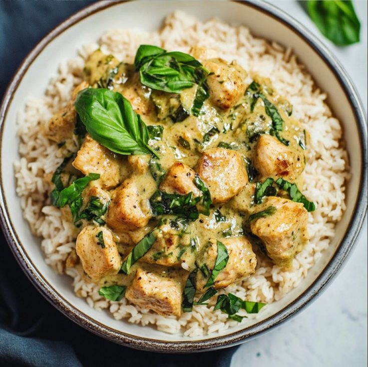 Basil Chicken in Coconut Curry Sauce