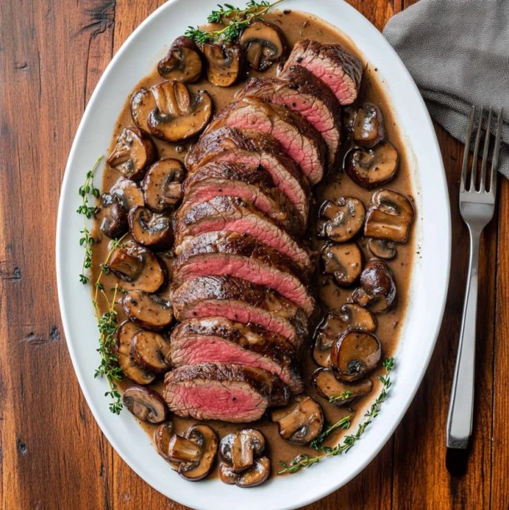 Beef Tenderloin with Mushroom Sauce