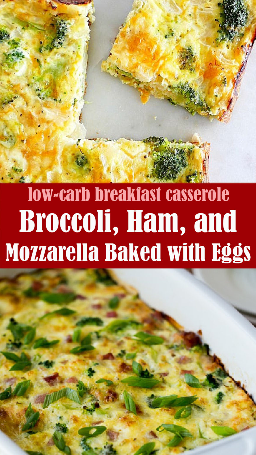 Broccoli, Ham, and Mozzarella Baked with Eggs Reserveamana