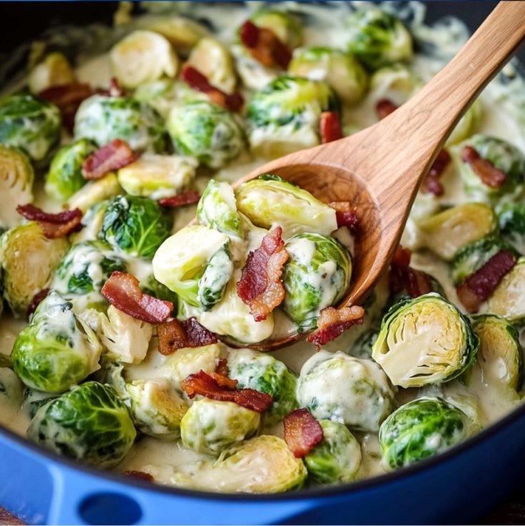 Brussels Sprouts in Alfredo Sauce