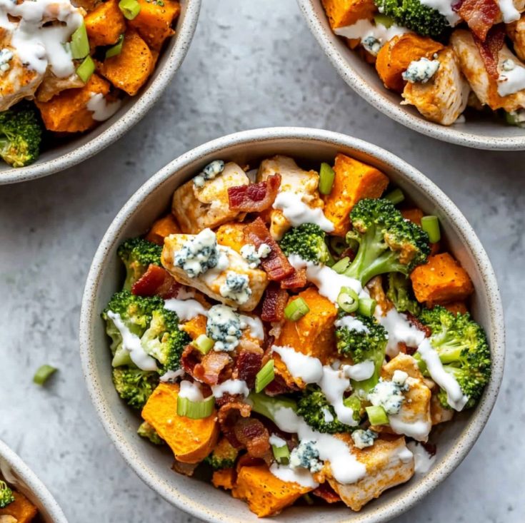 Buffalo Chicken Sweet Potato Casserole