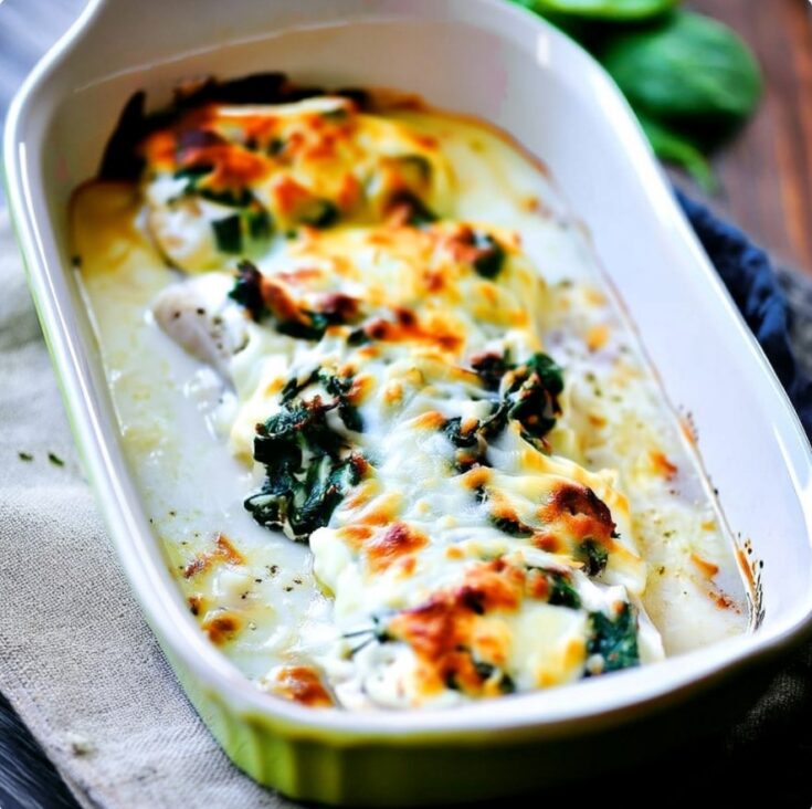 Cheesy Chicken Spinach Bake