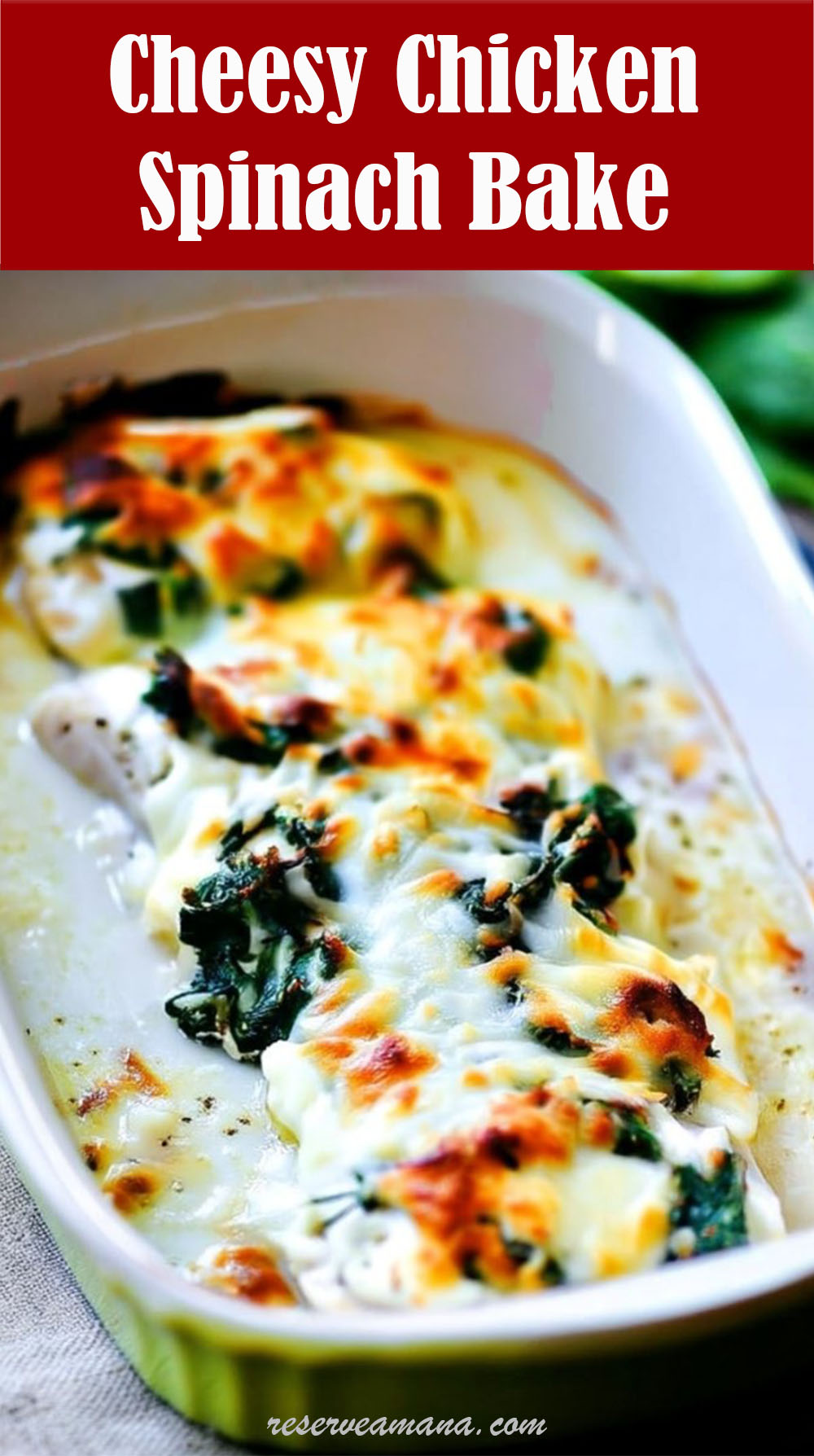 Cheesy Chicken Spinach Bake