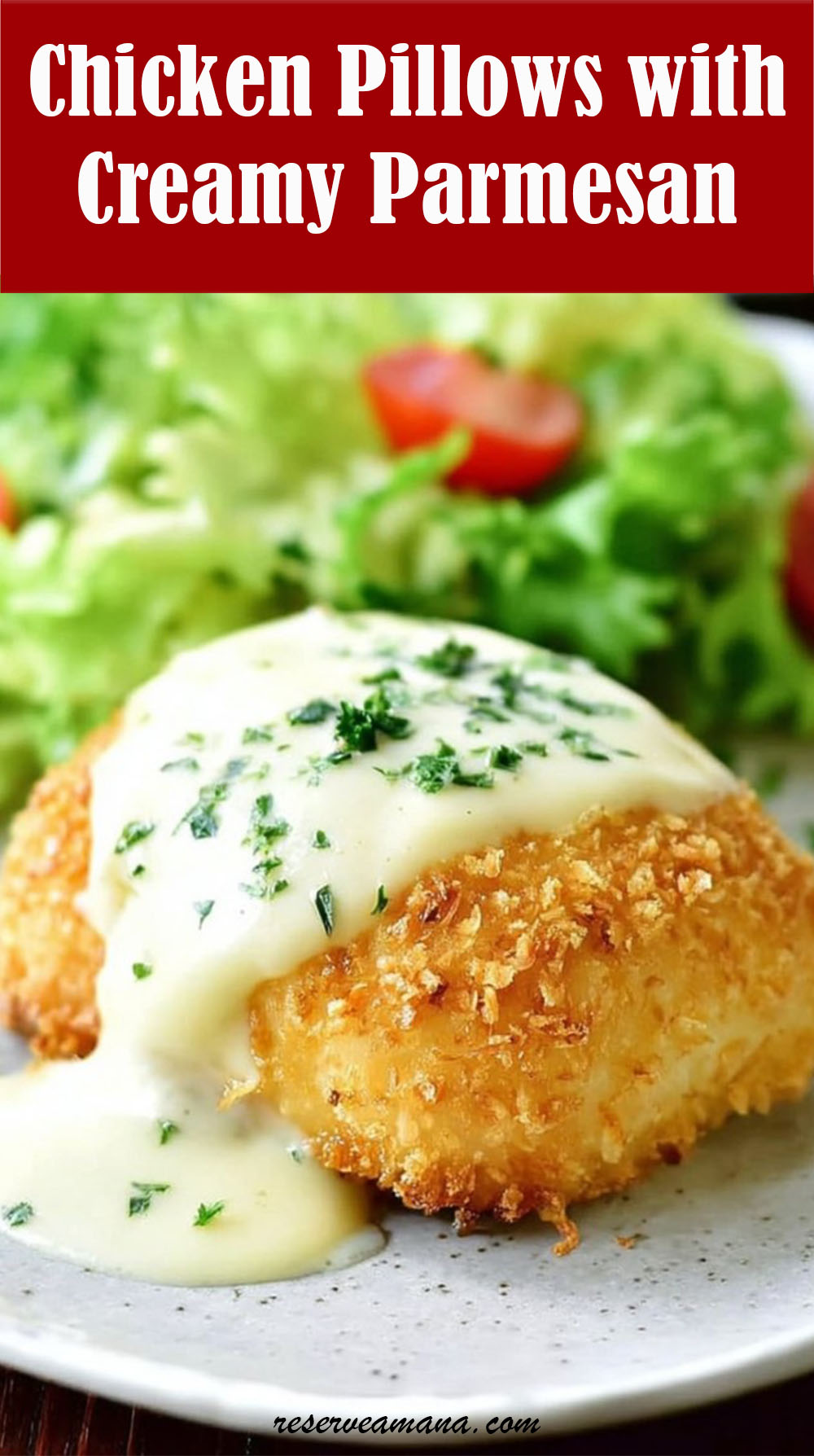 Chicken Pillows with Creamy Parmesan Sauce