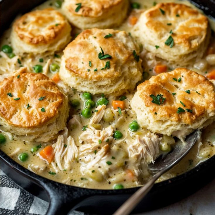 Chicken Pot Pie with Biscuits