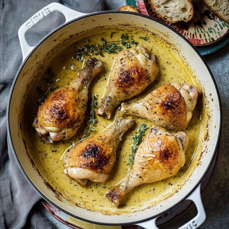 EASY Chicken in Wine and Mustard Sauce