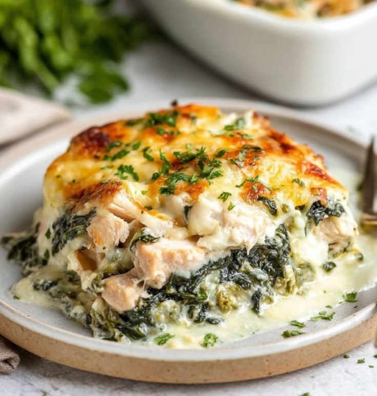Creamy Chicken and Spinach Casserole