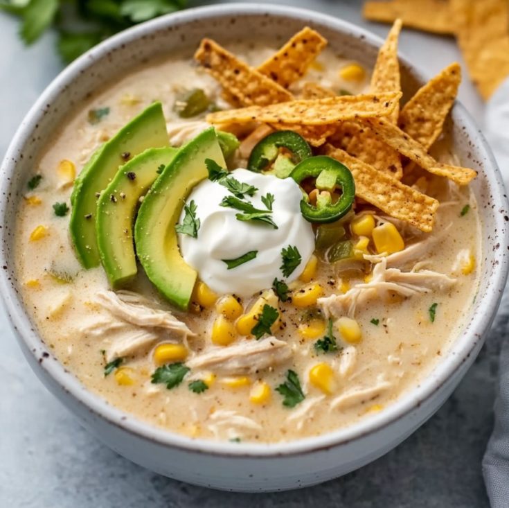 Creamy Crockpot White Chicken Chili