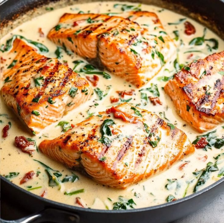 Creamy Garlic Butter Tuscan Salmon