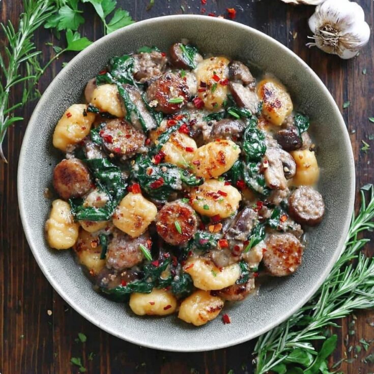 Creamy Gnocchi with Sausage and Spinach
