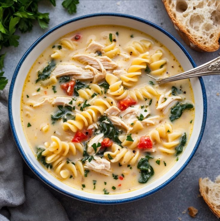 Creamy Italian Slow Cooker Chicken Noodle Soup
