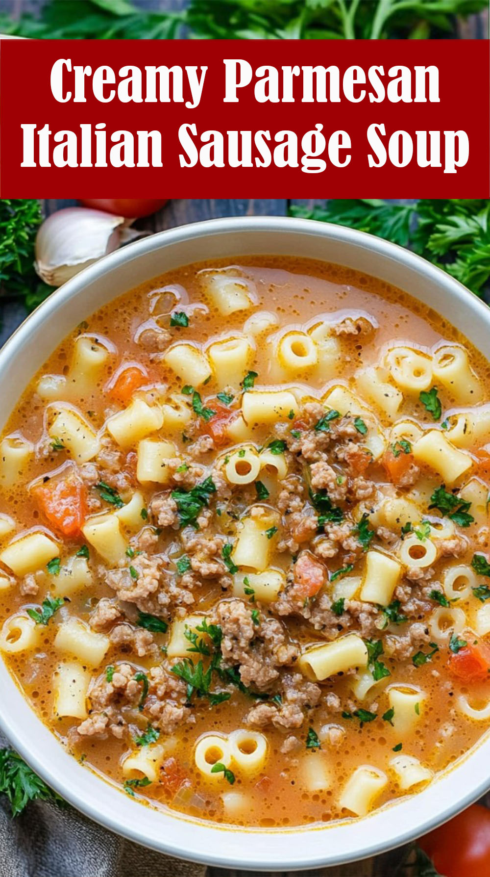 Creamy Parmesan Italian Sausage Soup