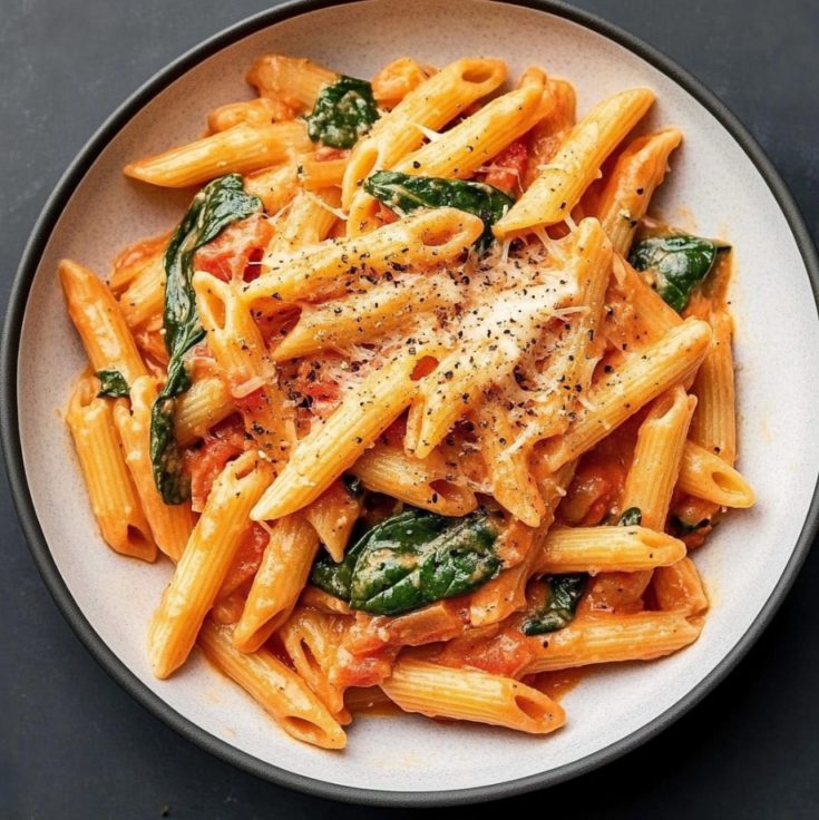 Creamy Tomato and Spinach Pasta