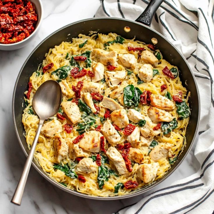 Creamy Tuscan Chicken and Spaghetti Squash