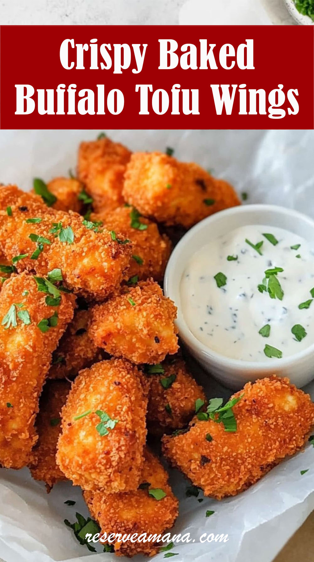 Crispy Baked Buffalo Tofu Wings