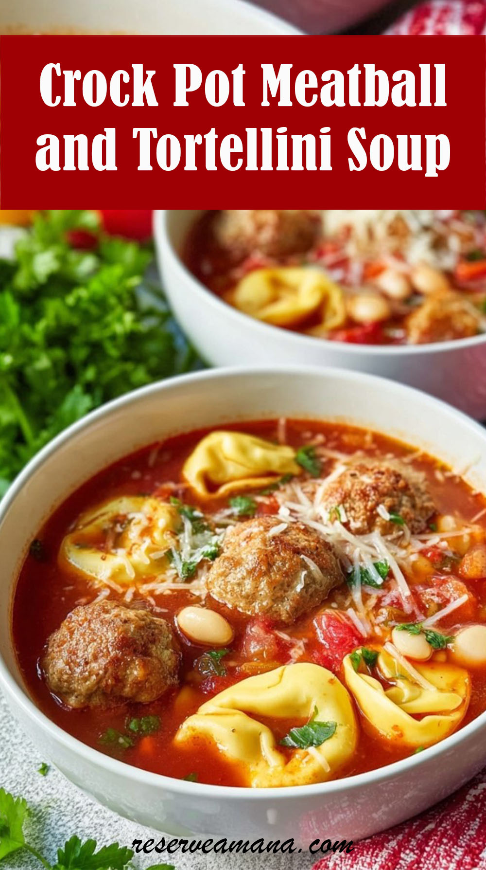 Crock Pot Meatball and Tortellini Soup