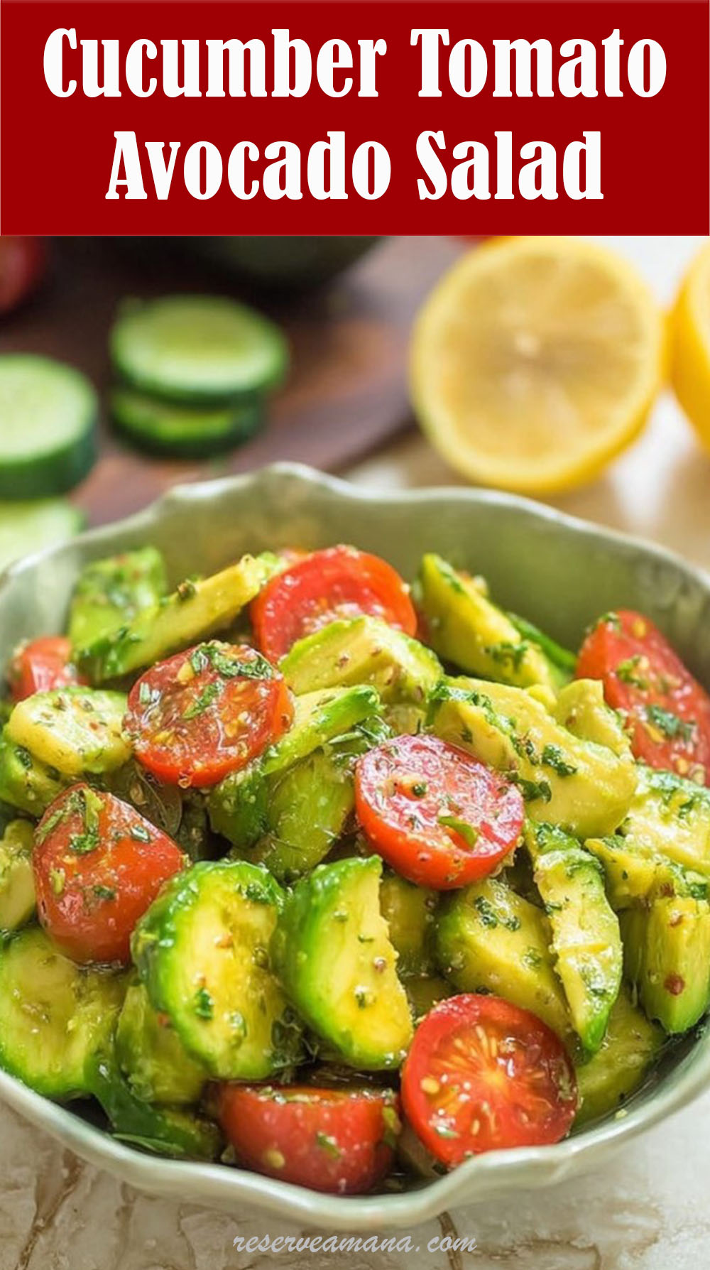 Cucumber Tomato Avocado Salad