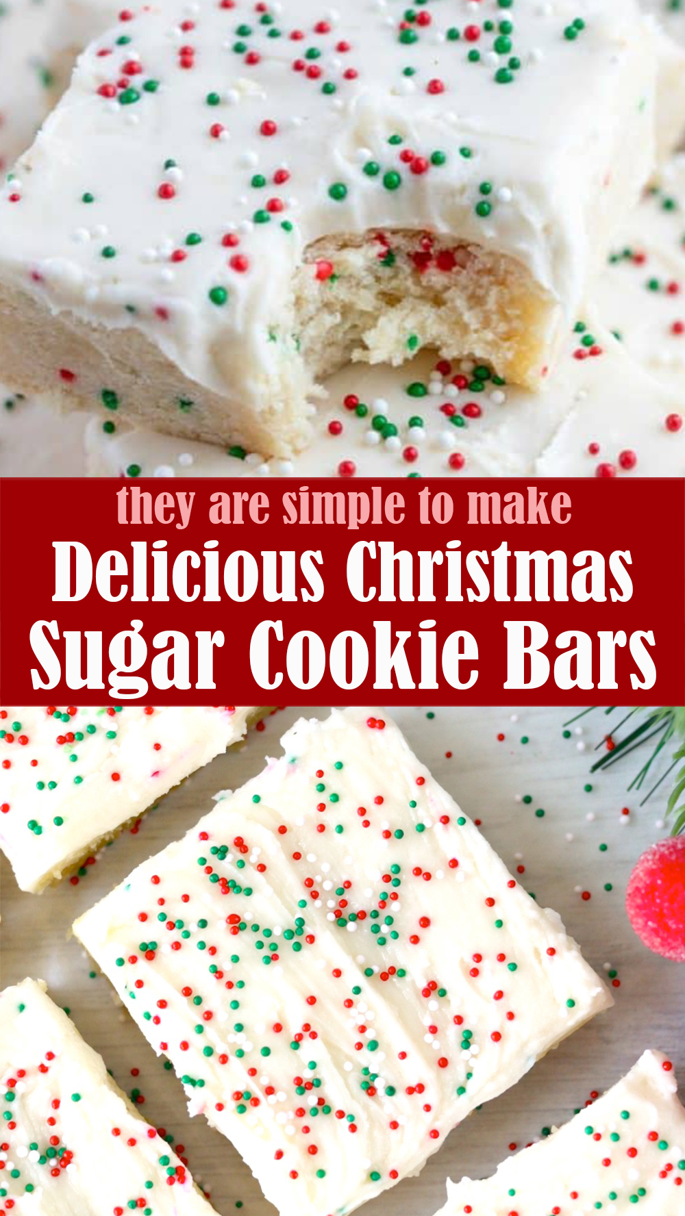 Delicious Christmas Sugar Cookie Bars