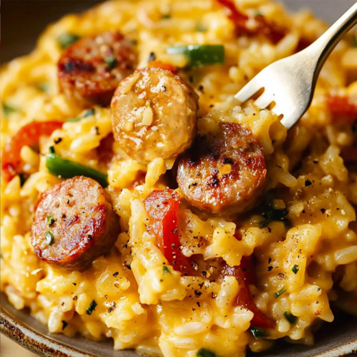 EASY One Pot Sausage and Rice