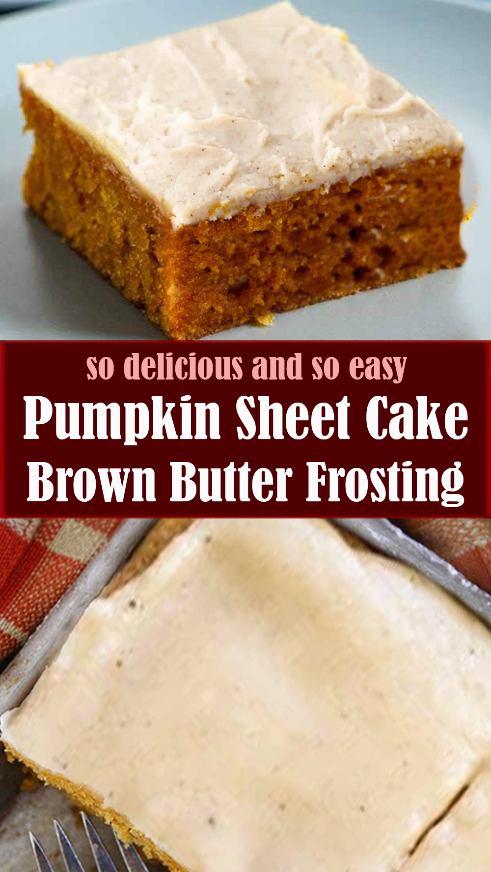 EASY Pumpkin Sheet Cake with Brown Butter Frosting 