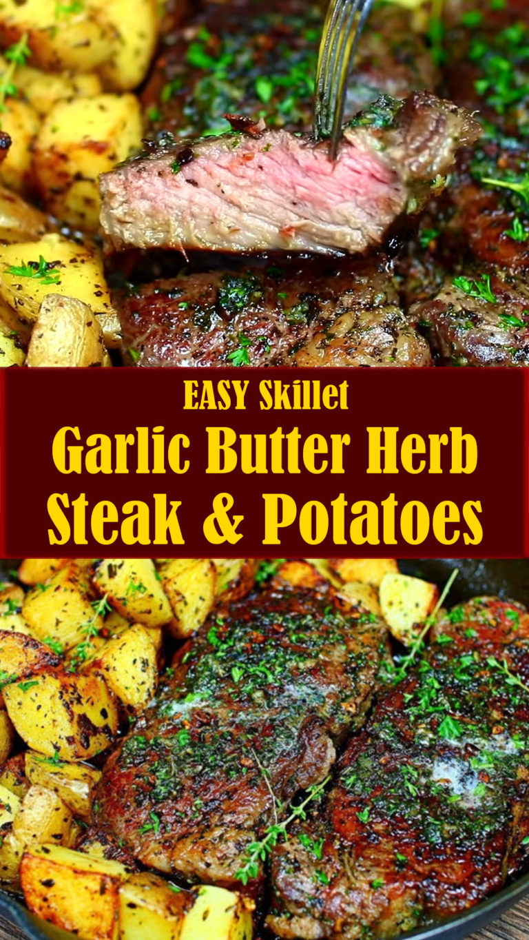 EASY Skillet Garlic Butter Herb Steak and Potatoes with VIDEO