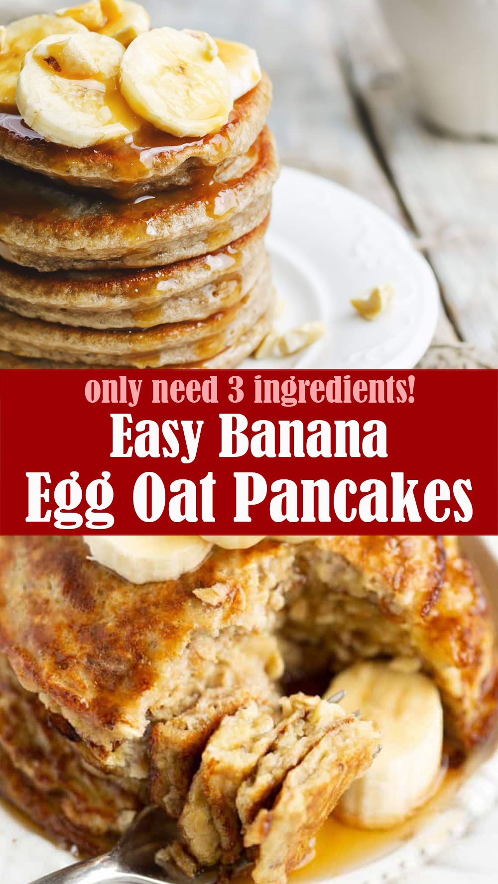 Easy Banana Egg Oat Pancakes