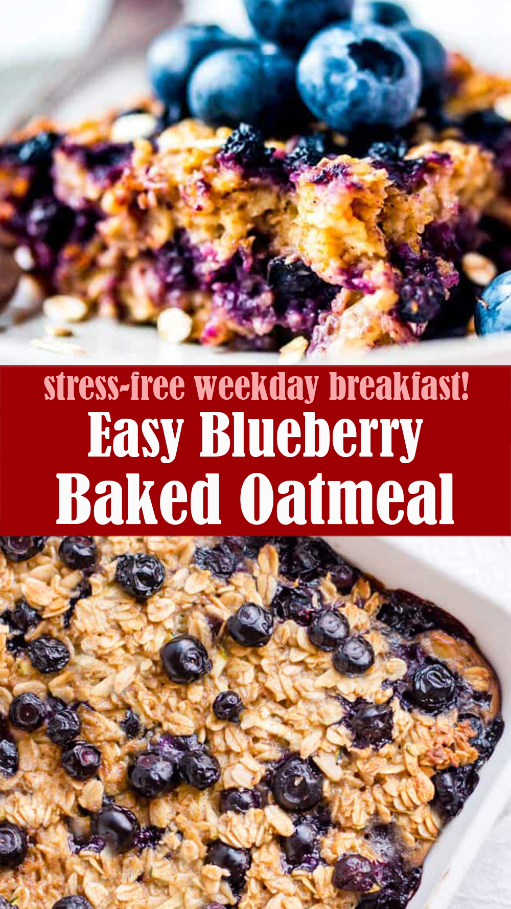 Easy Blueberry Baked Oatmeal