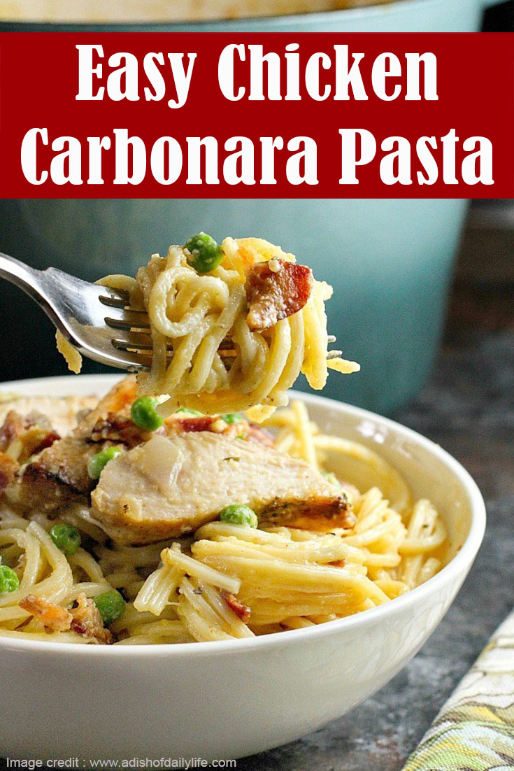 Easy Chicken Carbonara Pasta