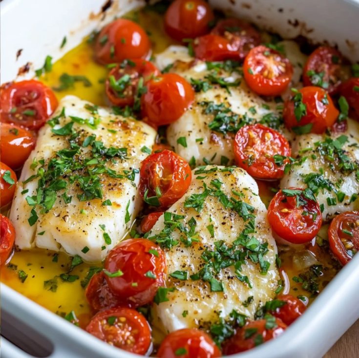 Easy Cod with Tomato and Herb Butter