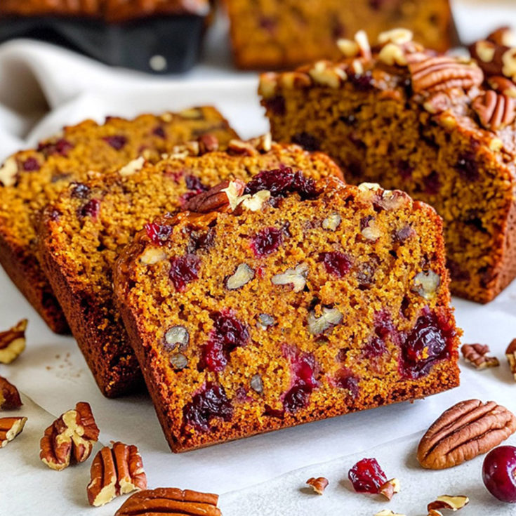 Easy Cranberry Pecan Pumpkin Bread