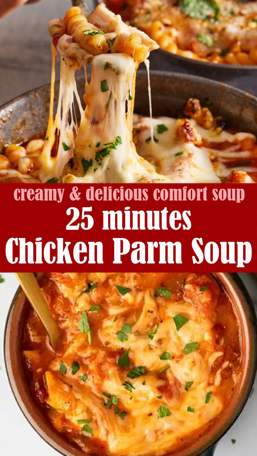 Easy Creamy Chicken Parm Soup