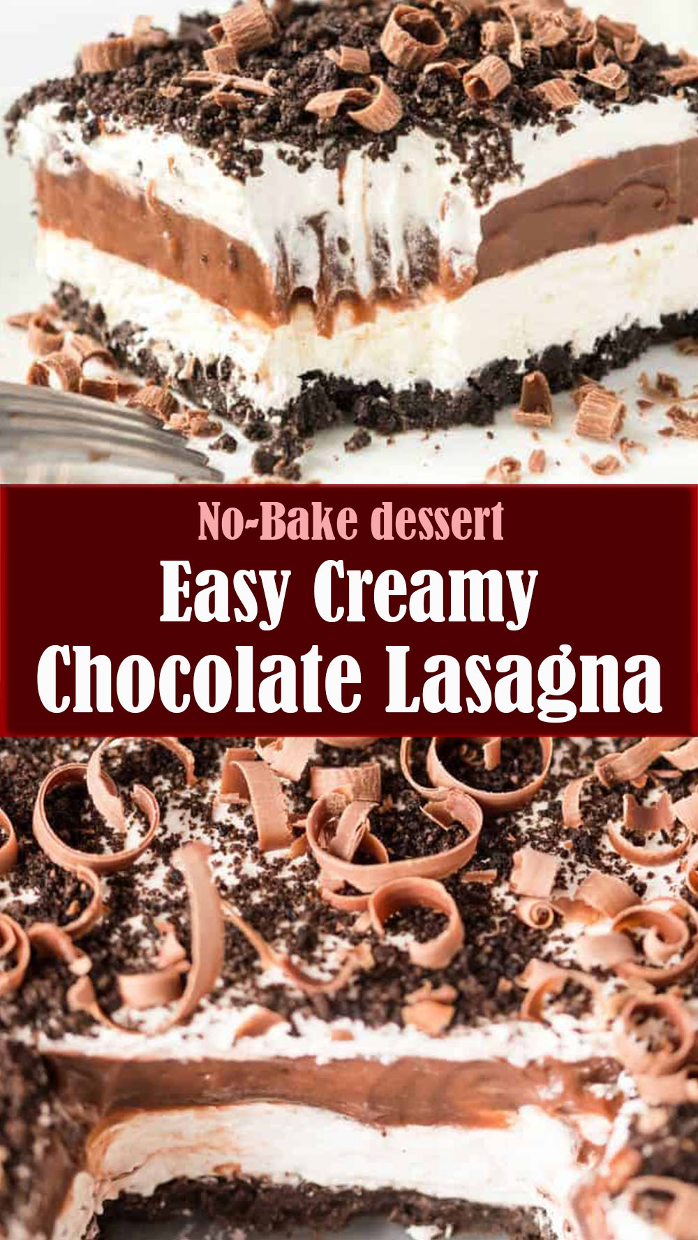 Easy Creamy Chocolate Lasagna