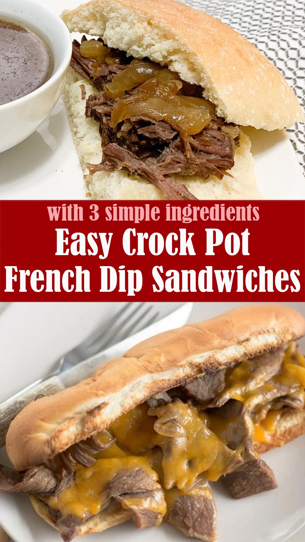 Easy Crock Pot French Dip Sandwiches