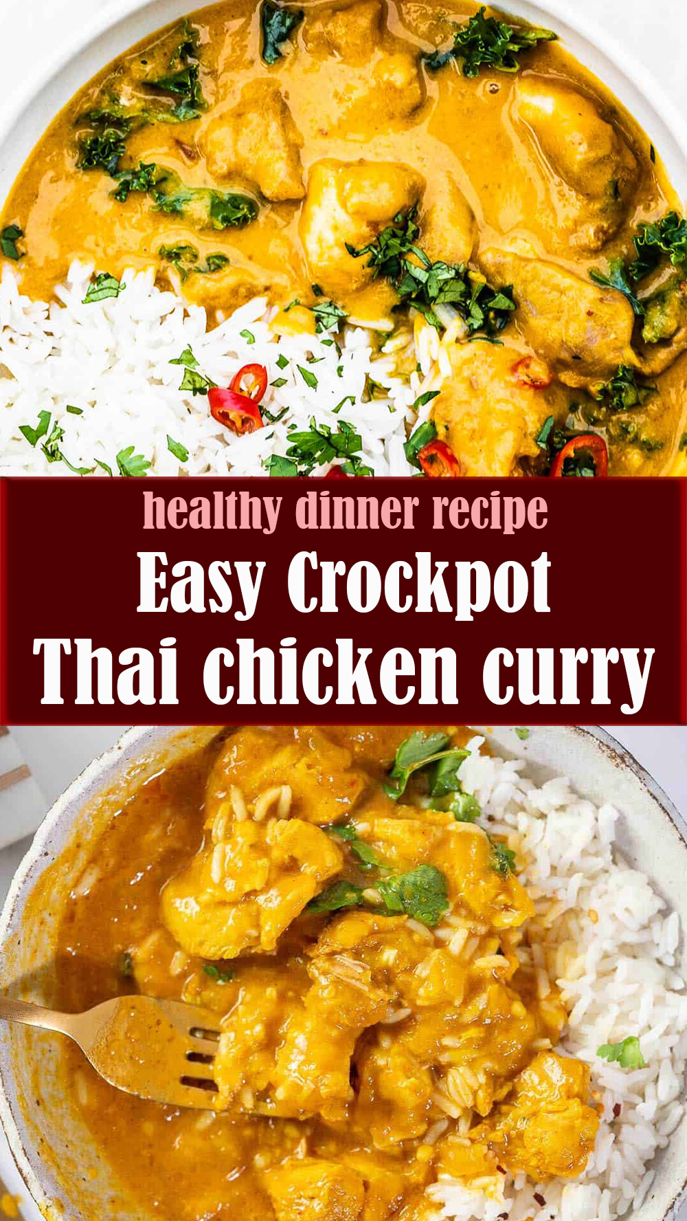 Easy Crockpot Thai chicken curry 