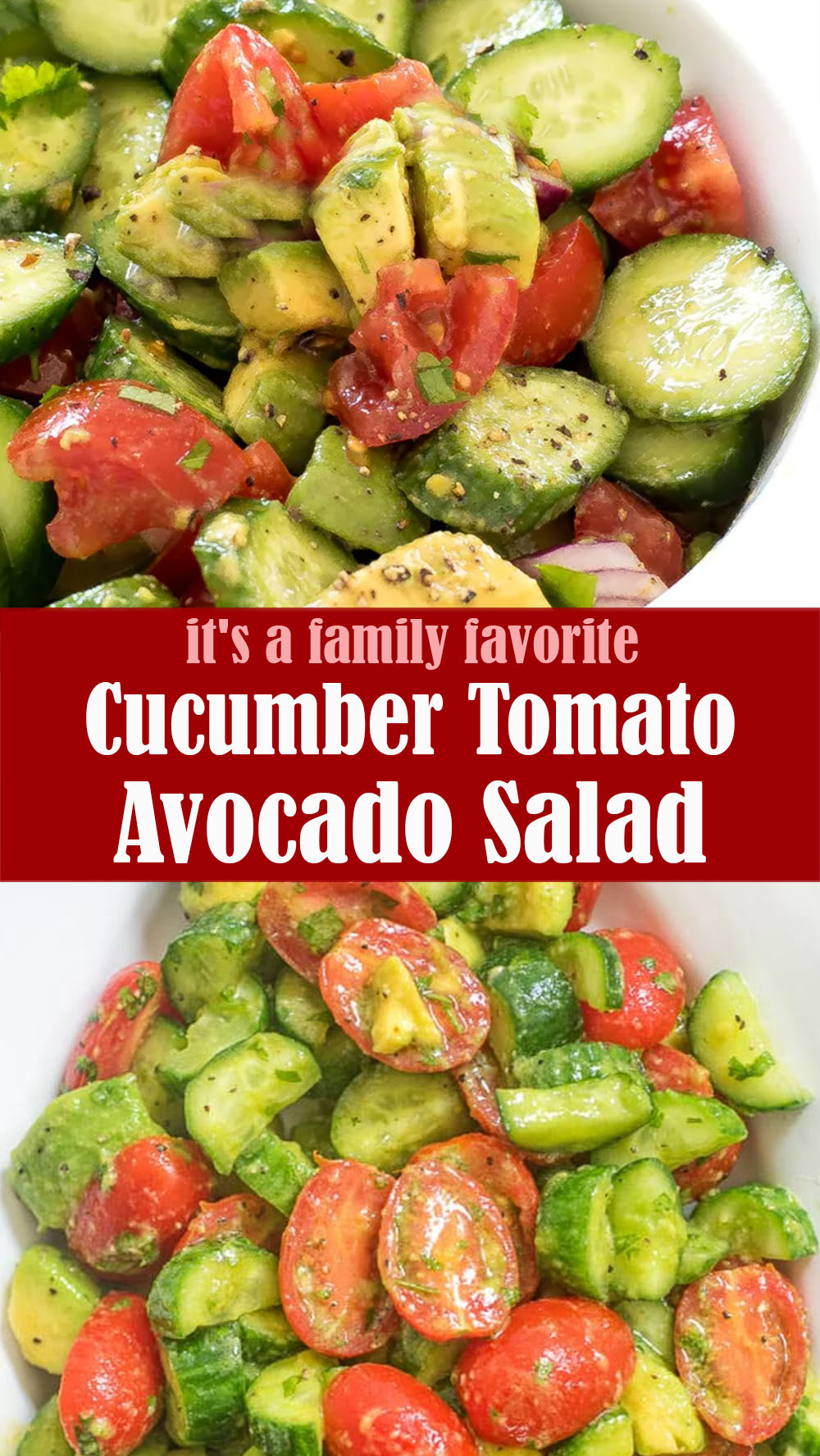 Easy Cucumber Tomato Avocado Salad
