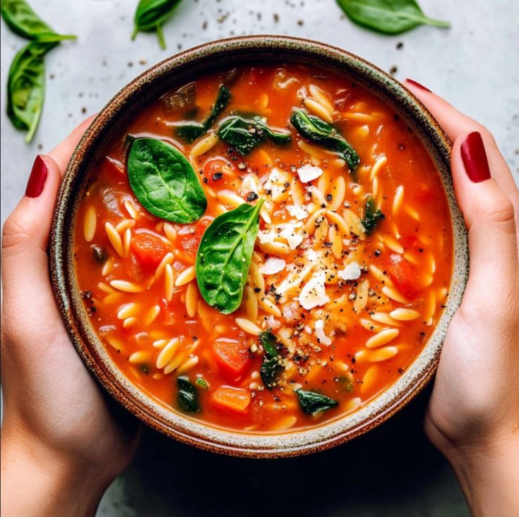 Easy Italian Orzo Spinach Soup