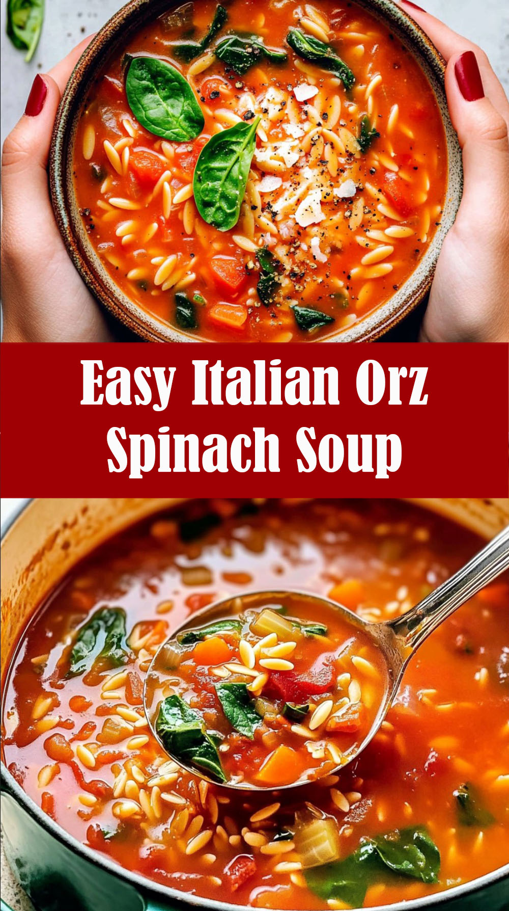 Easy Italian Orzo Spinach Soup