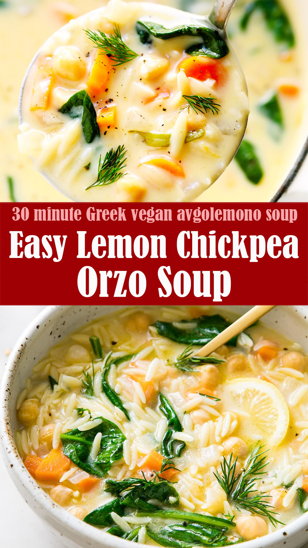 Easy Lemon Chickpea Orzo Soup