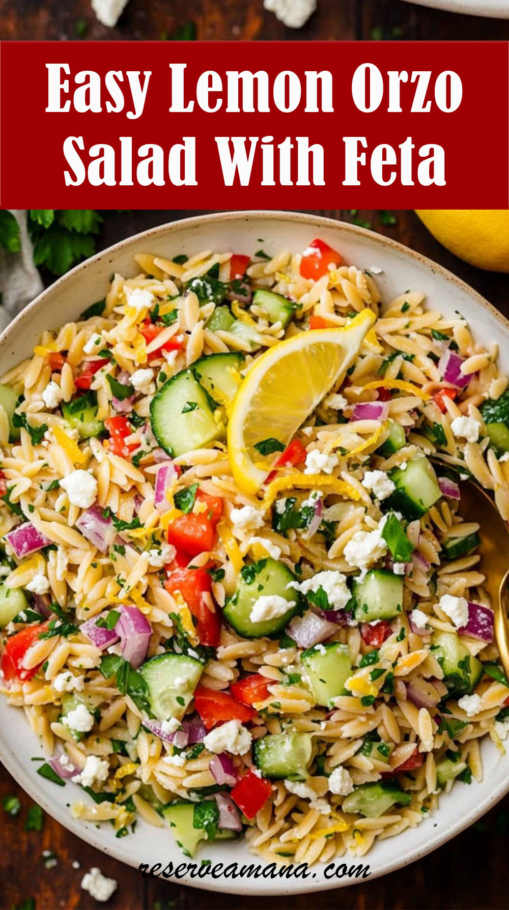 Easy Lemon Orzo Salad With Feta