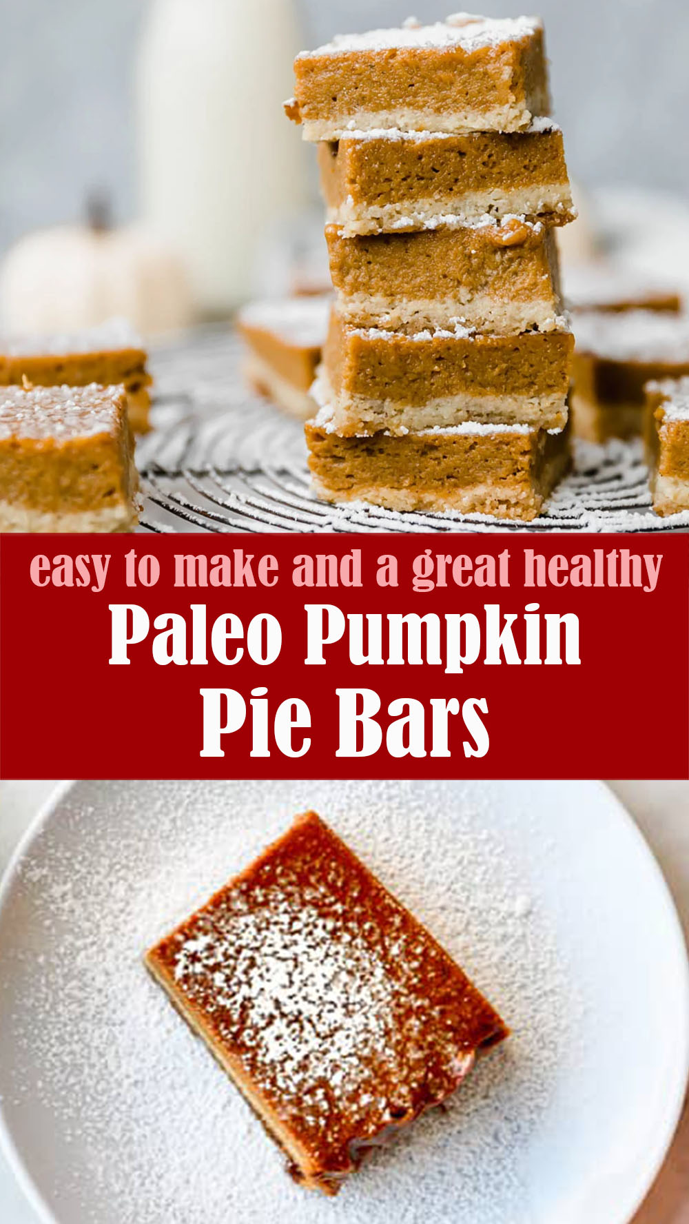 Easy Paleo Pumpkin Pie Bars